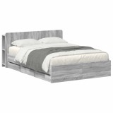 vidaXL Cadru de pat cu depozitare cu headboard Sonoma gri 150 x 200 cm 3433969