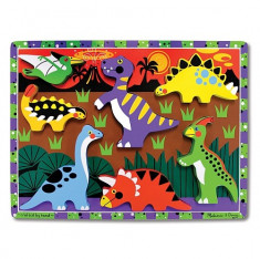 Puzzle Lemn In Relief Dinozauri Melissa And Doug foto