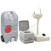 Set portabil cu toaleta, lavoar si rezervor apa pentru camping GartenMobel Dekor, vidaXL