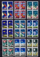 ✅RO 1972 LP 814 &quot; Incheierea programului Apollo &quot; , serie in bloc de 4 ,MNH