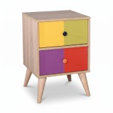 Cumpara ieftin Noptiera Adore Rainbow, 2 sertare, Rainbow Multicolor, 44 x 66 x 44 cm