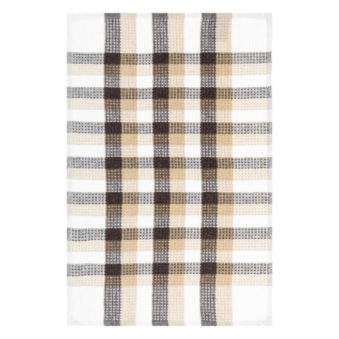 Prosop Bucătărie, Model Carouri, Bej-Maro, 60x40 cm, 70% Bumbac, 30% Poliester
