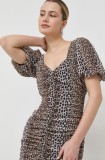 Notes du Nord rochie Fabiola culoarea maro, mini, mulată