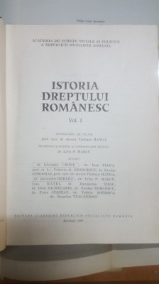 Istoria Dreptului Rom&amp;acirc;nesc, Vol. 1, București 1980 009 foto