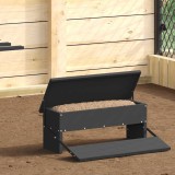vidaXL Hrănitor cu pedale pentru pui Negru 48,5 x 39,5 x 19 cm 874672