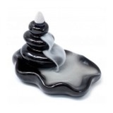 Fantana fum curgator din ceramica neagra pentru conuri parfumate backflow