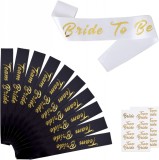 Set de 14 accesorii pentru nunta Naler, hartie/textil, alb/auriu/negru