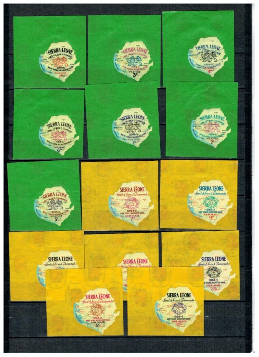 Sierra Leone 1964 - Expo New York, serie timbre autocolant