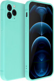 Husa de protectie din silicon pentru Apple iPhone 11 Pro, SoftTouch, interior microfibra, Turcoaz, Oem
