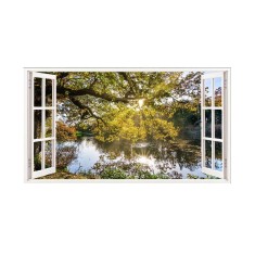 Sticker decorativ, Fereastra 3D, Lac, 85 cm, 524STK
