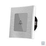 Cumpara ieftin Buton sonerie touch cu revenire din sticla si aluminiu Luxion, gri