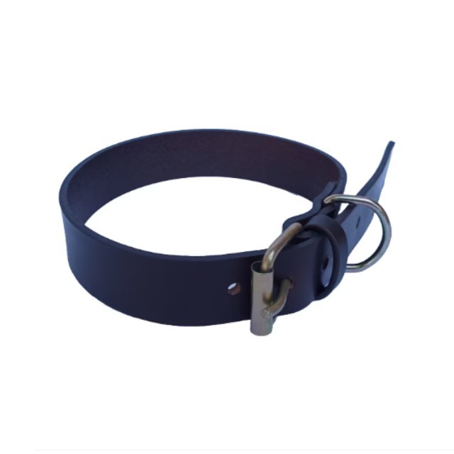 Zgarda pentru caini, piele naturala ciocolatiu 70 x 3.5 cm, ajustabila 48-59 cm