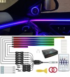 Cumpara ieftin Set Lumini Ambientale LED RGB, pentru 4 portiere, bord si lumini picioare, control prin telecomanda, aplicatie mobila, Bluetooth, kit montaj si adapto