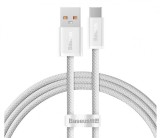 CABLU alimentare si date Baseus Dynamic, Fast Charging Data Cable pt. smartphone, USB la USB Type-C 100W, brodat, 1m, alb &quot;CALD000602&quot; (timbru verde 0