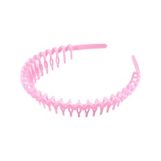 Bentita din plastic cu pieptene Crisalida, latime 2.7 cm, Roz deschis