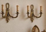 Superba pereche de aplice din bronz masiv in stilul francez Louis