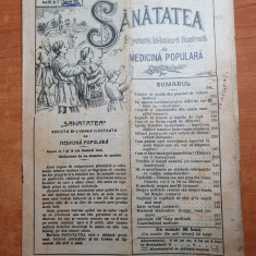 revista sanatatea 1 noiembrie 1908-revista de medicina populara