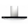 Hota Decorativa Heinner 90cm, 642.4 m&sup3;/h, 190W, Inox/Sticla Neagra, Display LED, 3 Viteze, Argintiu/Negru