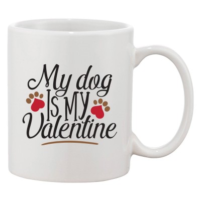 Cana alba personalizata &amp;#039;My dog is my Valentine&amp;#039;, INOVATIX&amp;reg;. 330ml foto