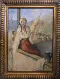 Tablou Coca Romano - Tarancuta cu fuior, ulei pe carton, 70x50 cm, pictura semnata