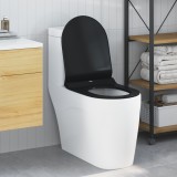 vidaXL Capacul de toaletă Manual Negru 48.5 x 36 x 5 cm Polipropilenă