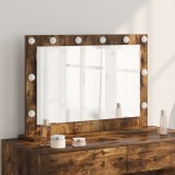 vidaXL Oglindă de toaletă Stejar afumat Lemn și sticlă 80 x 55 x 18 cm