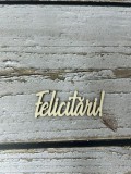 Topper pentru flori si tort,din lemn de plop,cu textul ,,Felicitari
