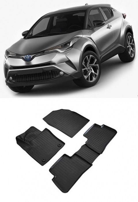 Set covorase auto din cauciuc tip tavita TOYOTA C-HR 3D (2016-2019)