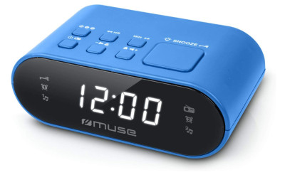 Radio cu ceas cu alarma Muse M-10 BL cu afisaj LED, albastru - RESIGILAT foto