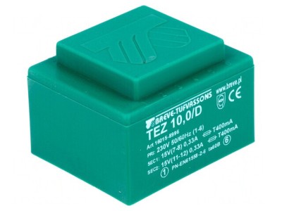 Transformator &amp;icirc;ncapsulat 10VA 230V 15V 333mA foto