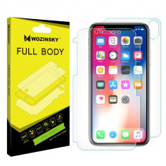 Folie Siliconata Full Cover APPLE iPhone X / XS Fata + Spate (Self-Repair) Wozinsky