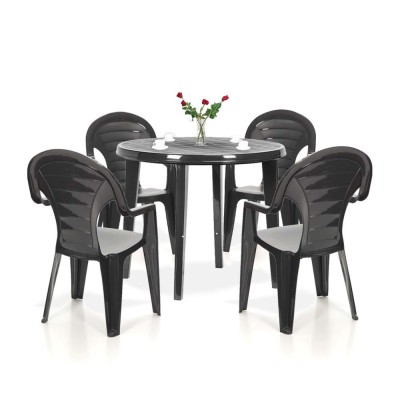 Set mobilier de grădină Lisbon 4+1, grafit foto