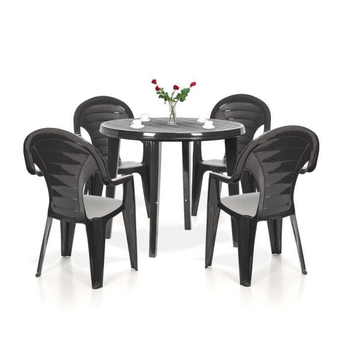 Set mobilier de grădină Lisbon 4+1, grafit