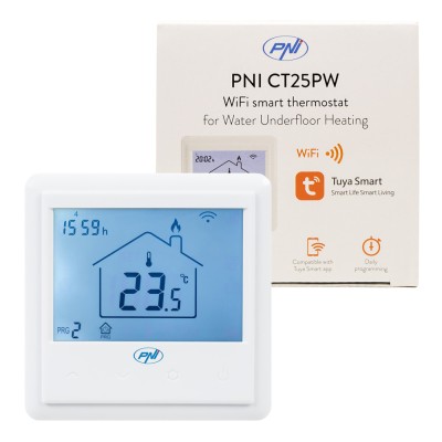 Aproape nou: Termostat inteligent incastrabil PNI CT25PW WiFi, control prin interne foto