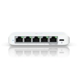 Ubiquiti USW-Flex-2.5G-5, 5 porturi RJ45 1 2.5 GbE, capacitate 25 Gbps, 1 adaptor de alimentare AC, 5V DC, 1A, 1 PoE (PairA 1, 2+; 3, 6-)(PairB 4, 5+;