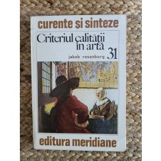 JAKOB ROSEMBERG - CRITERIUL CALITATII IN ARTA
