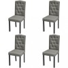 VidaXL Scaune de bucătărie, 4 buc., gri, material textil
