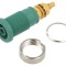 Conector banană 4mm soclu 32A 1kVDC verde aurit