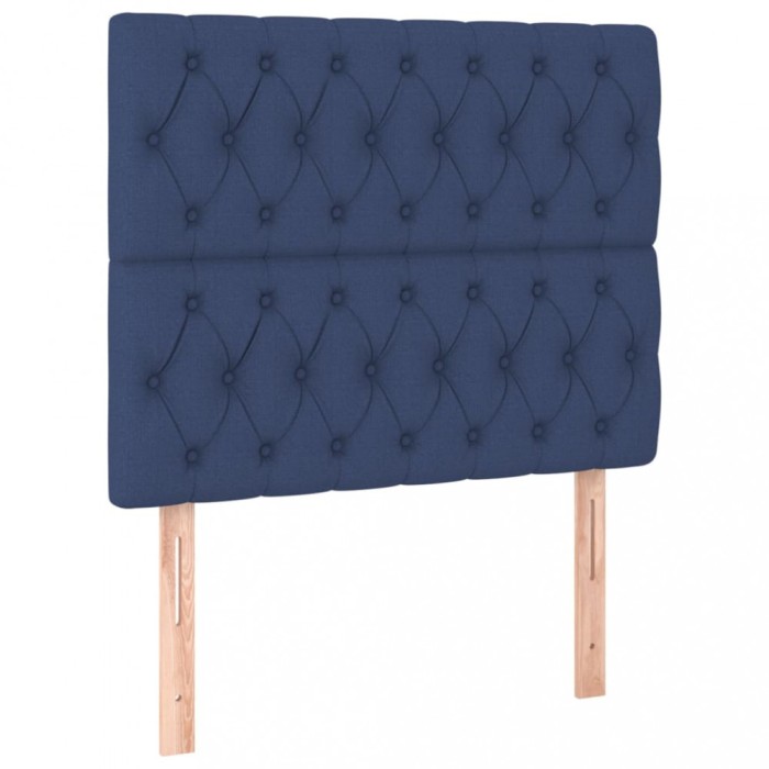 Tablii de pat, 2 buc, albastru, 90x7x78/88 cm, textil