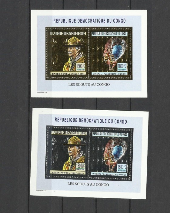 DR CONGO 2004 SCOUTING MINERALE GOLD AND SILVER FOIL