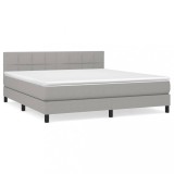 Cumpara ieftin Pat continental, gri deschis, 180x200 cm, material textil