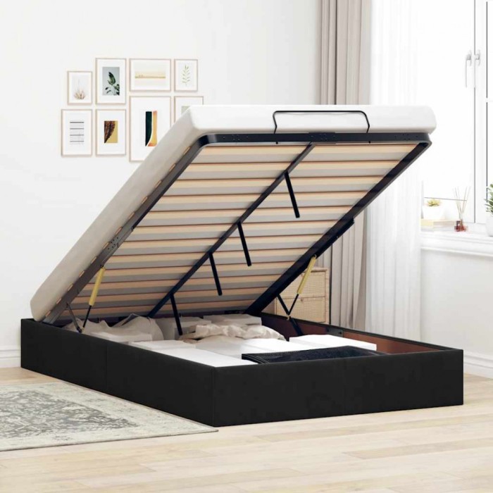 vidaXL Cadru de pat otoman fără saltea Negru 120x190 cm catifea 3310951