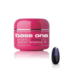 Gel de unghii Silcare Base One Color Mystic Aurora – Violet Sparkle 04, 5g