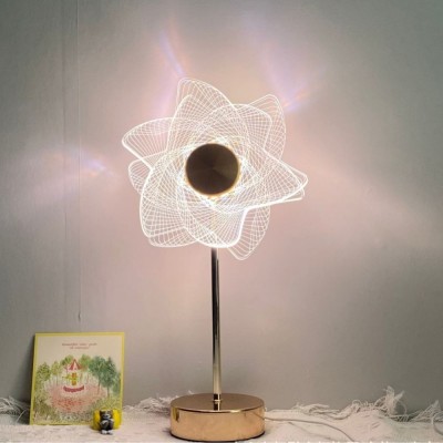Veioza de masa, decorativa, 3 culori, reincarcabila, vintage, fara fir, 1200 mAh, control tactil, lampa de cristal tip floare, transparent/negru foto