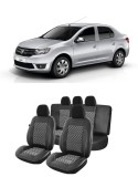 Cumpara ieftin Huse auto dedicate DACIA Logan 2012 - 2019 de piele ecologica si material textil