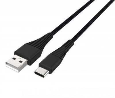 Cablu USB Type C tata - USB 2.0 tata 1.2m negru rezistent la indoiri Prime Well foto