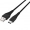 Cablu USB Type C tata - USB 2.0 tata 1.2m negru rezistent la indoiri Prime Well