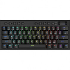 Tastatura gaming mecanica Bluetooth cu fir si wireless Redragon Horus Mini PRO, iluminare RGB, Negru