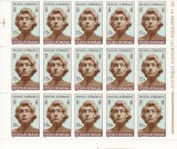 1993 LP 1311- 60 ANI NASTEREA POETULUI NICHITA STANESCU BLOC DE 15 TIMBRE MNH