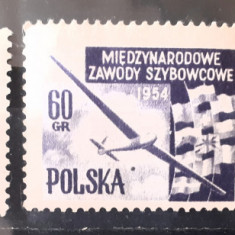 Polonia 1954 , aviatie, posta aeriana, avioane serie 3v. Nestampilata